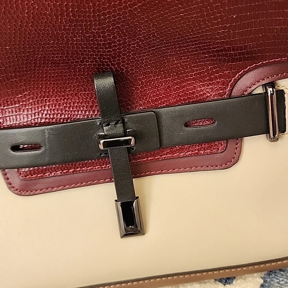 Vince Camuto Elegant Colorblock Leather Handbag NWOT